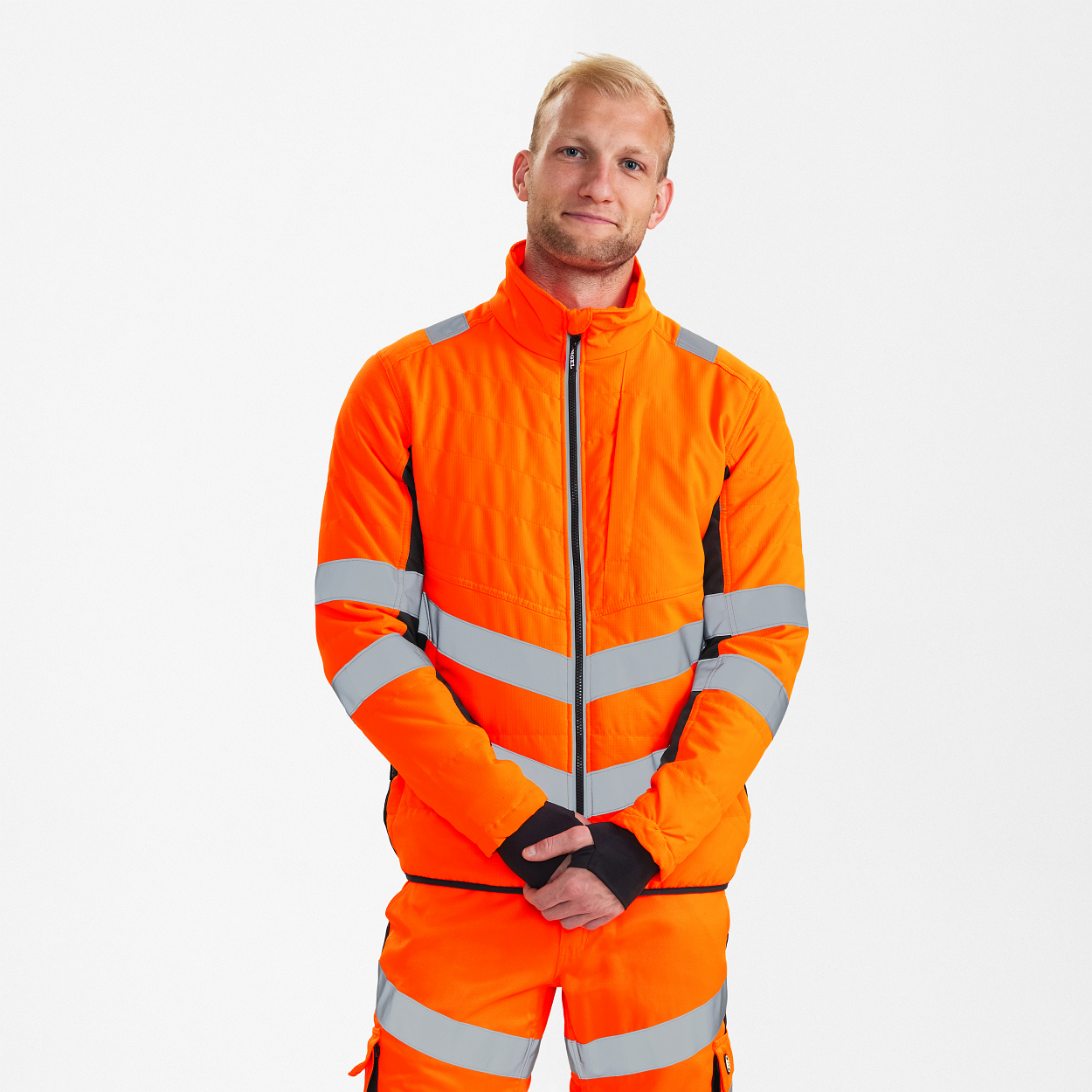 ENGEL Safety Stepp-Jacke in Orange/Anthrazit Grau, Größe XS