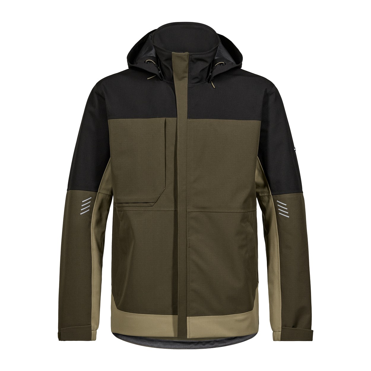 ENGEL Entire Shelljacke in Forest Green/Schwarz, Größe XS