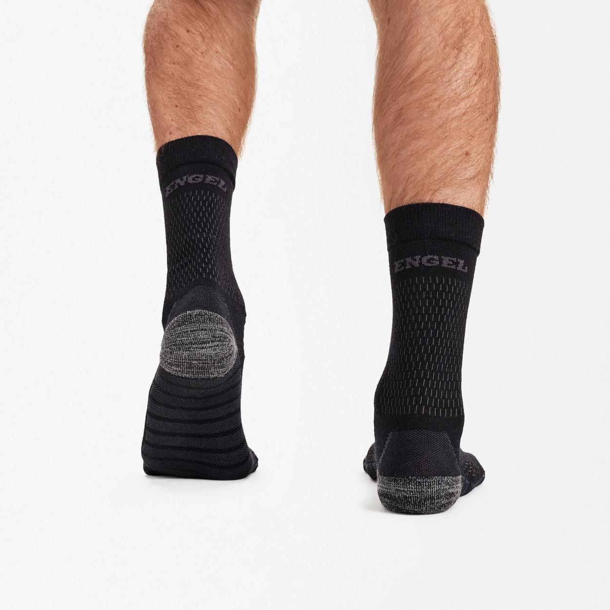 ENGEL Arbeitssocken mit Merinowolle 1er- Pack in Schwarz/Anthrazit Grau, Größe 47/48