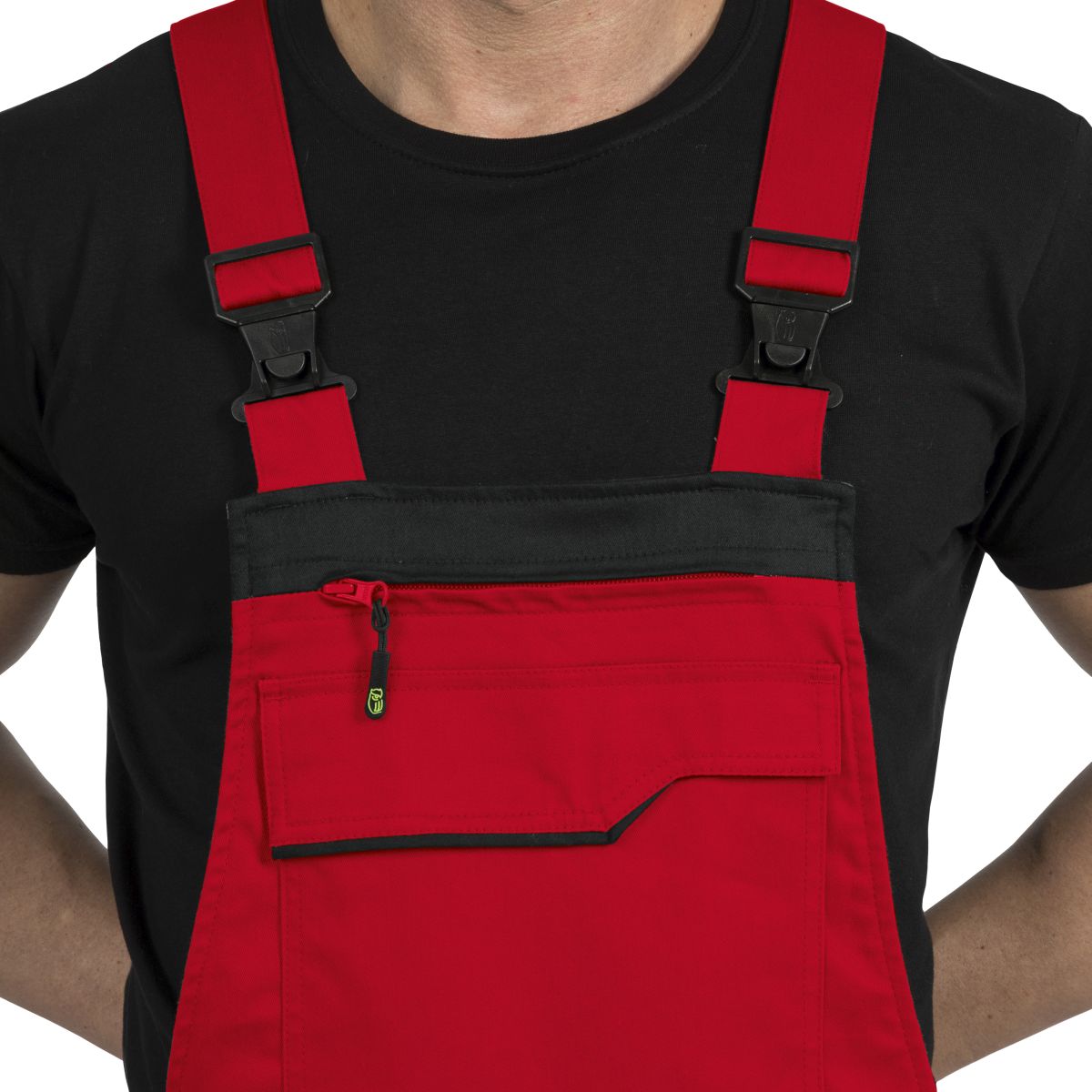 Latzhose Flex Line Rot/Schwarz FLEXL, Gr. 102 von Leibwächter Latzhose Flex Line Rot/Schwarz FLEXL, Gr. 98 von Leibwächter