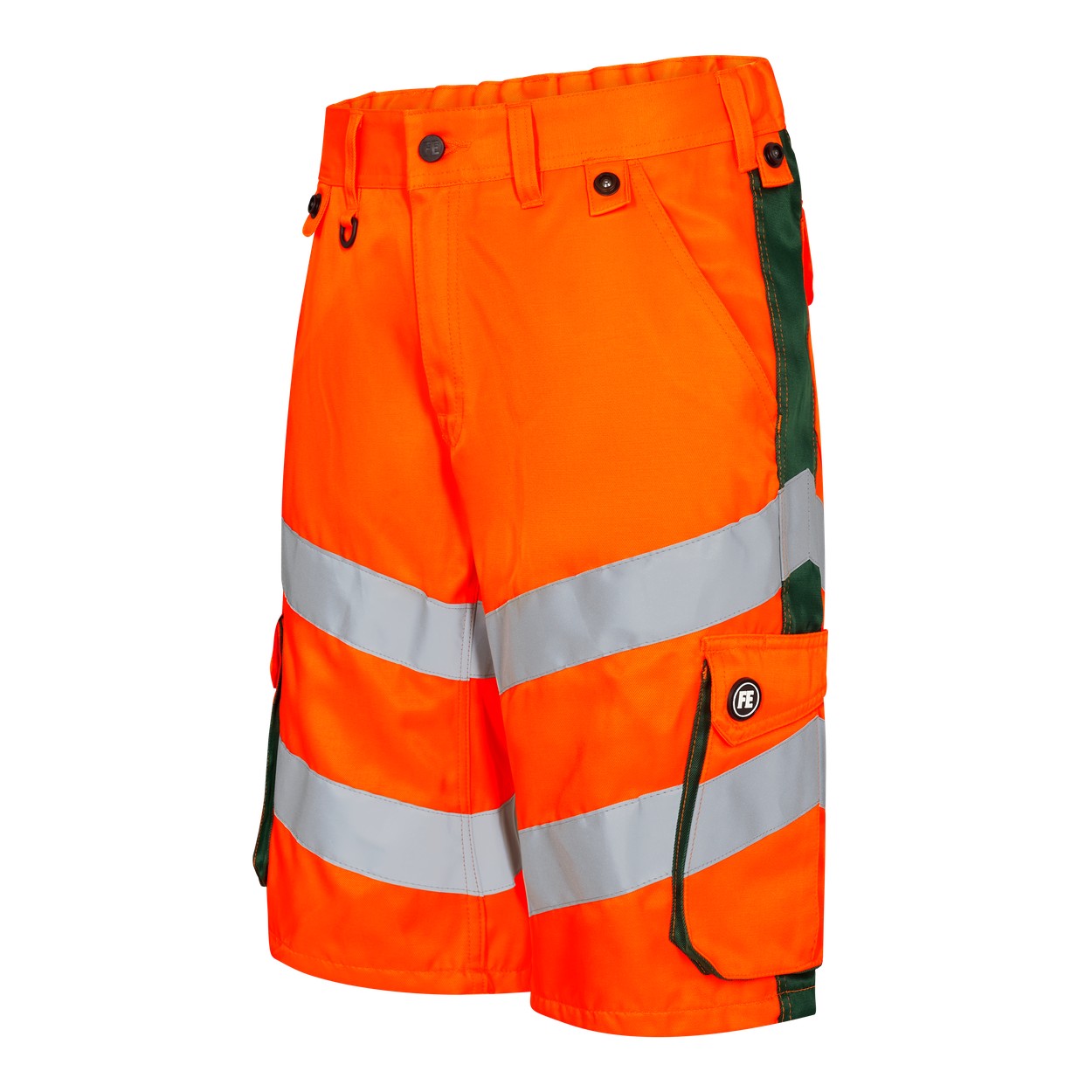 ENGEL Safety Light Arbeitsshorts in Orange/Grün, Größe 54