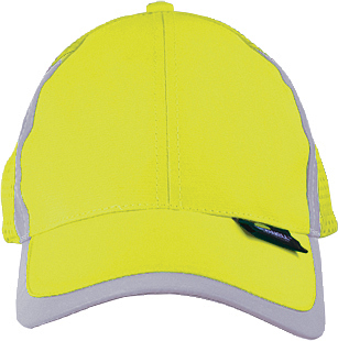 Warnschutz-Kappe mit Reflektorstreifen in leuchtgelb von Vizwell