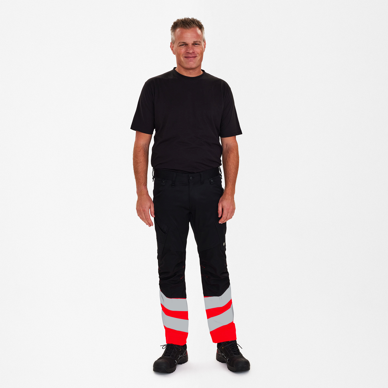 ENGEL Safety Arbeitshose mit 2-Wege-Stretch in Schwarz/Rot, Größe 26
