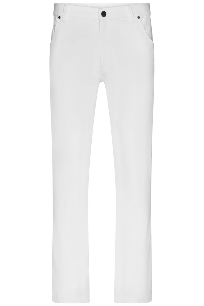 JN3002 Herren 5-Pocket-Stretch-Hose in White, Größe 54 von James & Nicholson