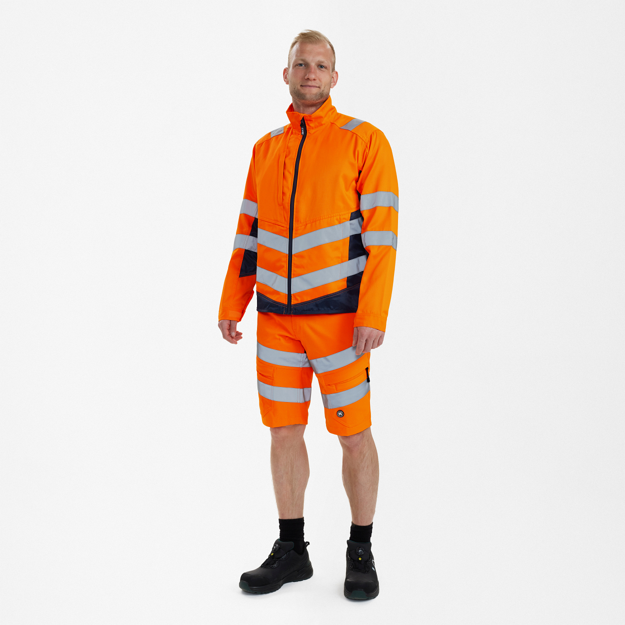 ENGEL Safety Light Arbeitsjacke in Orange/Blue ink, Größe XS