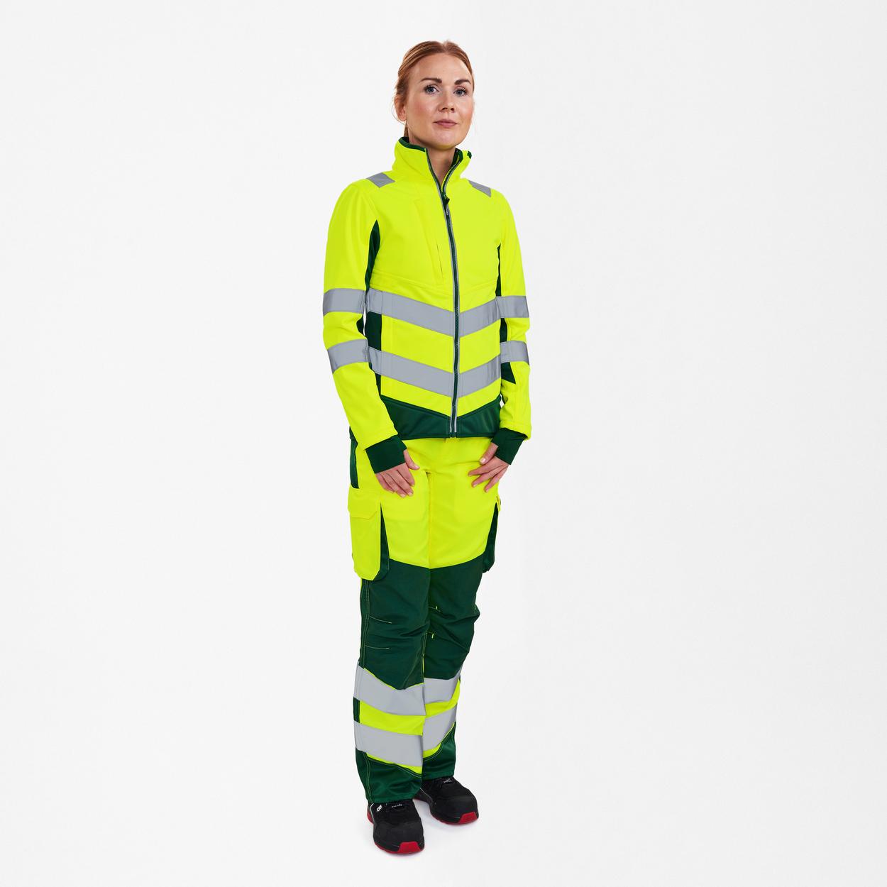 ENGEL Safety Damen Softshelljacke in Gelb/Grün, Größe XS