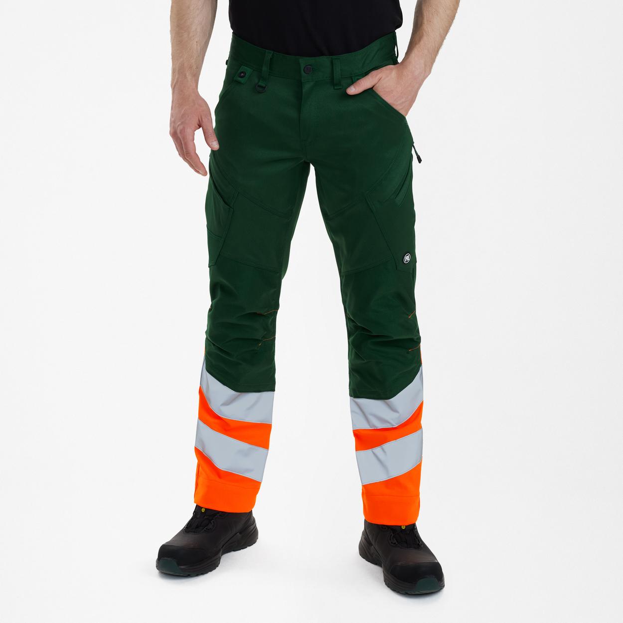 ENGEL Safety Arbeitshose mit 2-Wege-Stretch in Grün/Orange, Größe 26