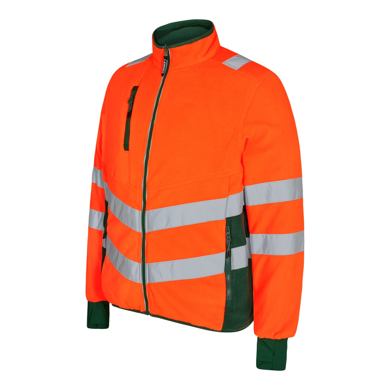 ENGEL Safety Fleecejacke in Orange/Grün, Größe XS