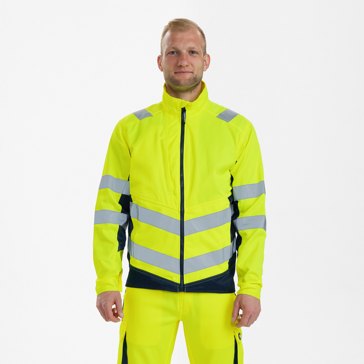 ENGEL Safety Light Arbeitsjacke in Gelb/Blue Ink, Größe XS
