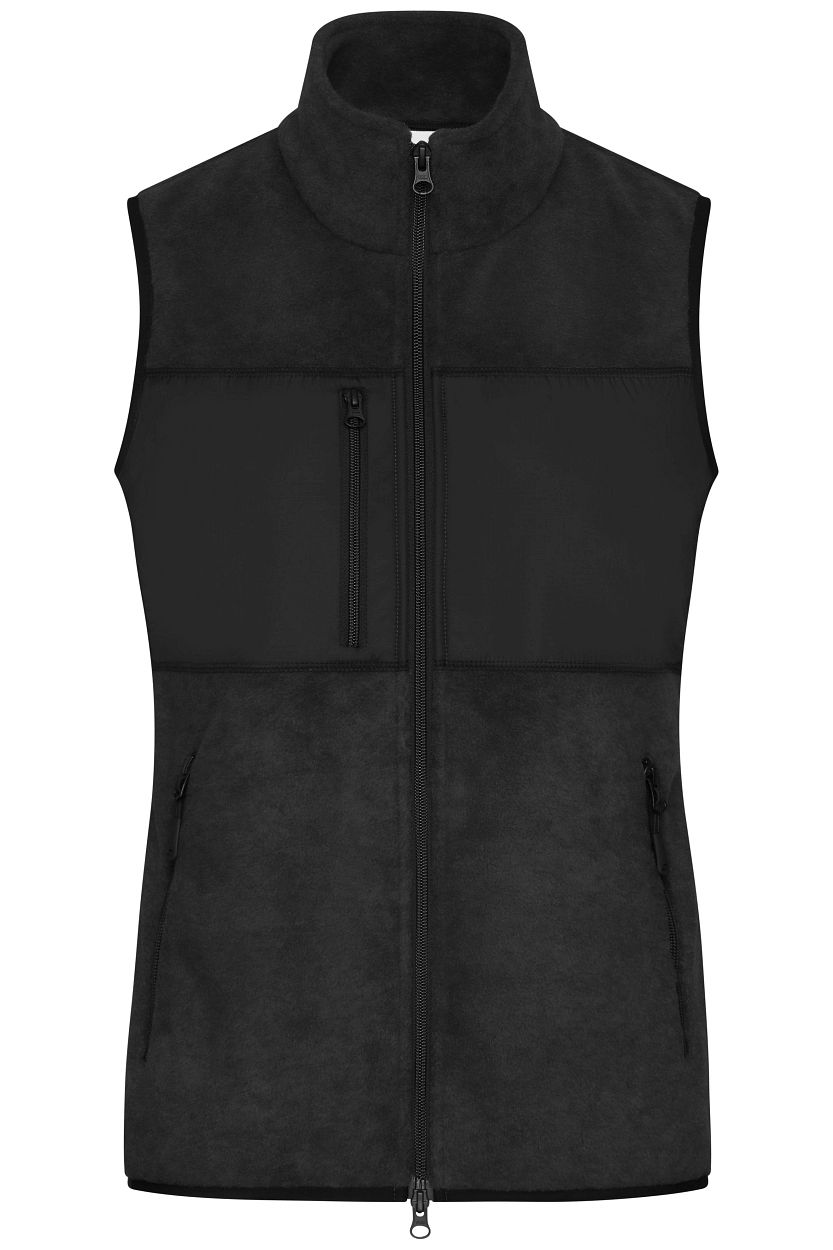 Ladies' Fleece Vest GRS "JN1309" in Black/Black, Größe 2XL - Daiber