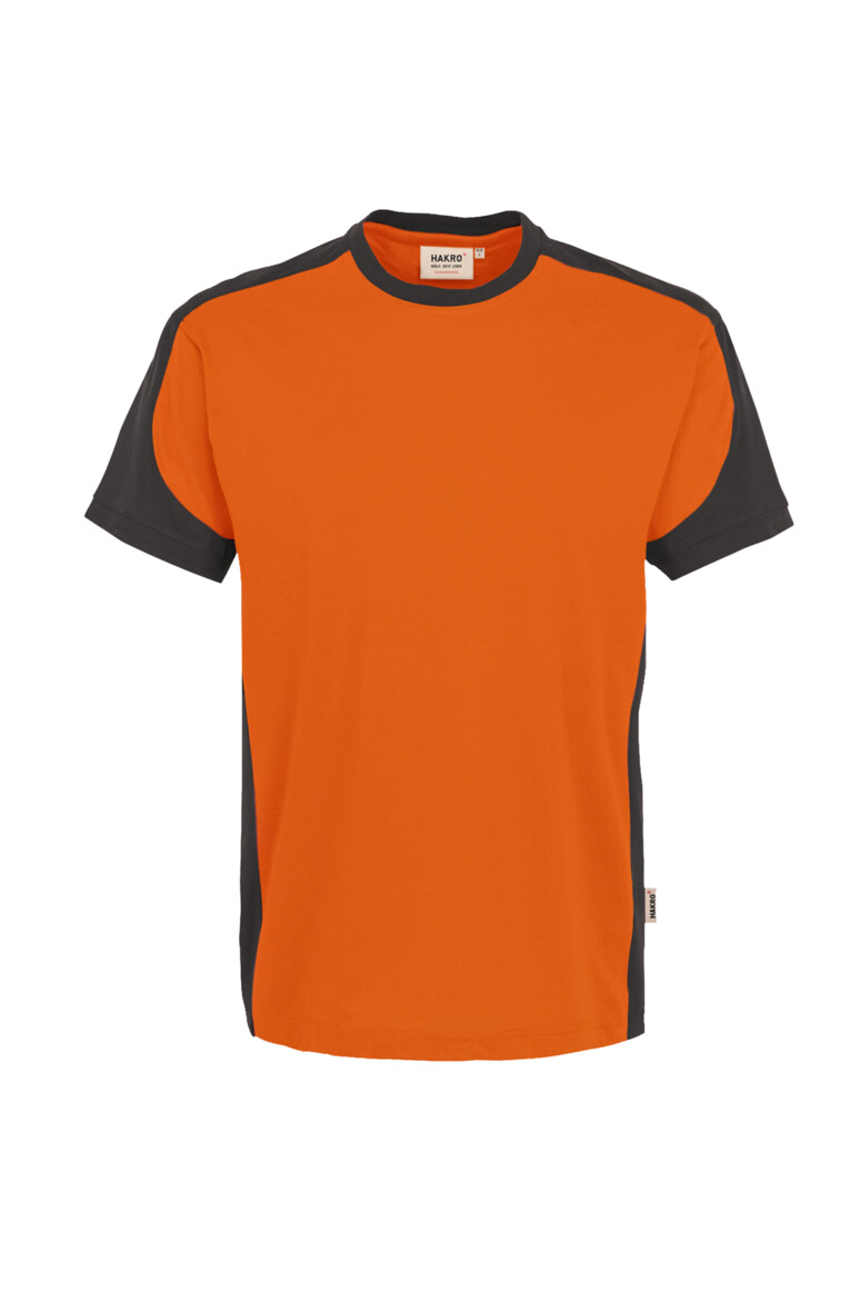 HAKRO 290 T-Shirt Contrast MIKRALINAR® in Orange/Anthrazit, Größe 6XL