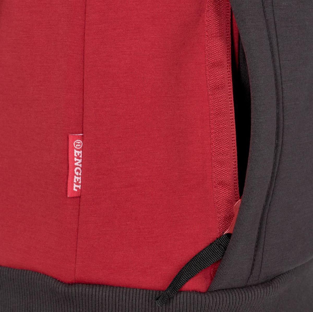 ENGEL Galaxy 8825-233 Damen Sweatcardigan in Anthrazit Grau/Tomato Red, Größe XS