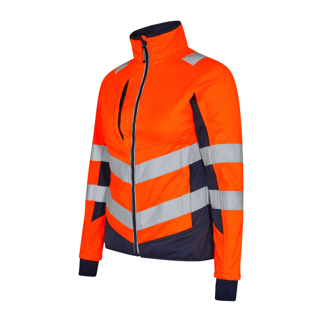 ENGEL Safety Damen Softshelljacke in Orange/Blue ink, Größe XS