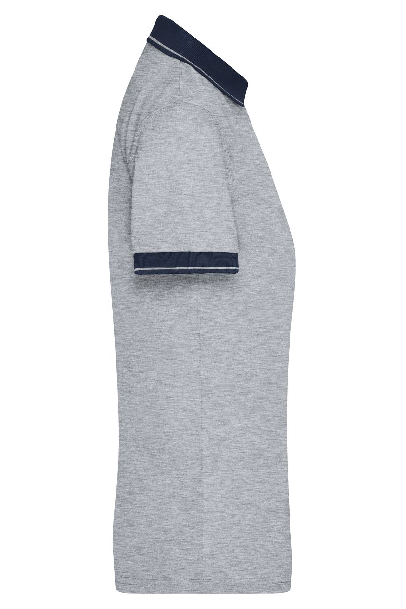 Ladies' Heather Polo "JN705" in Grey-Heather/Navy, Größe 2XL - Daiber