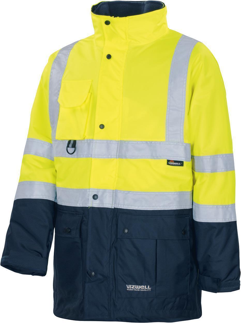 Warnschutz-Kontrast-Parka leuchtgelb-marine in Gr. XXL von Vizwell