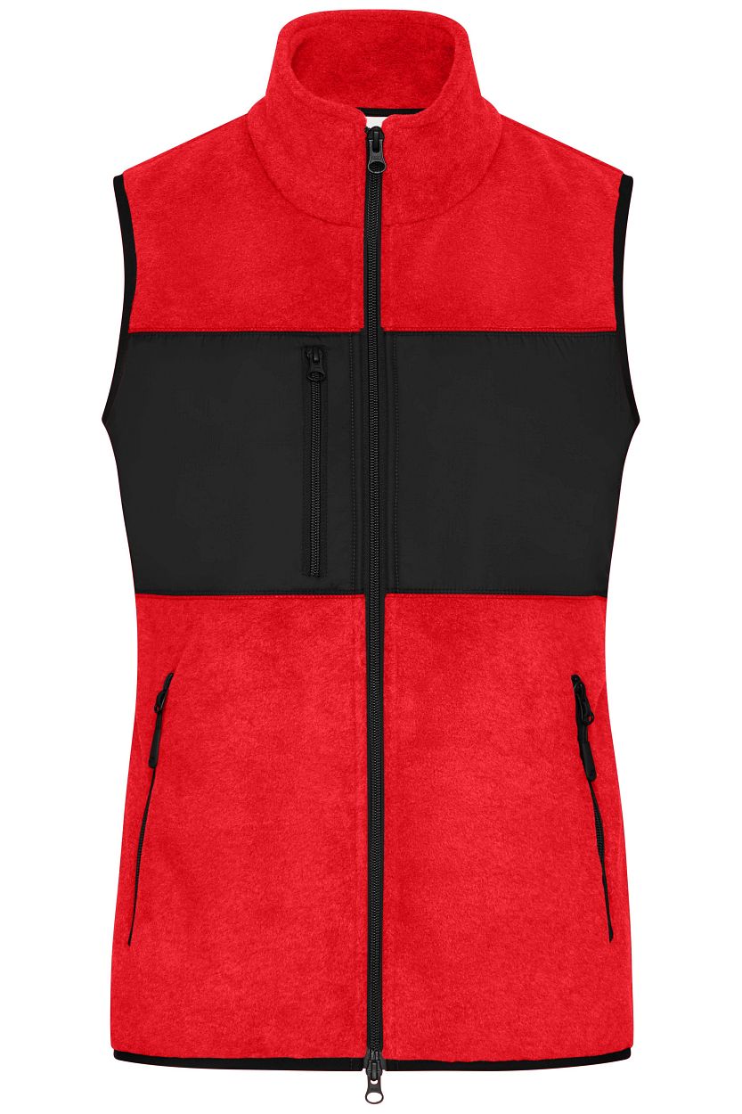 Ladies' Fleece Vest GRS "JN1309" in Red/Black, Größe 2XL - Daiber