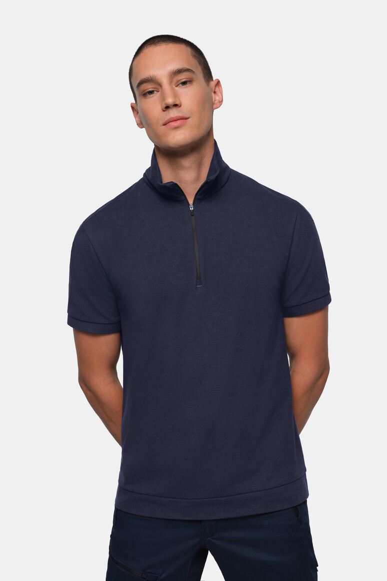 HAKRO 534 Zip-Shirt Piqué MIKRALINAR® ECO in Tinte, Größe S HAKRO 534 Zip-Shirt Piqué MIKRALINAR® ECO in Tinte, Größe S