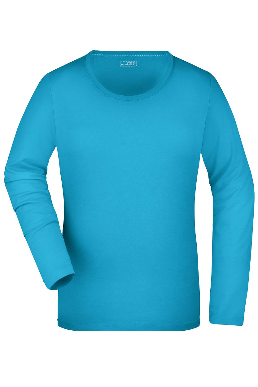 Ladies' Stretch Shirt Long-Sleeved "JN927" in Turquoise, Größe 2XL - Daiber