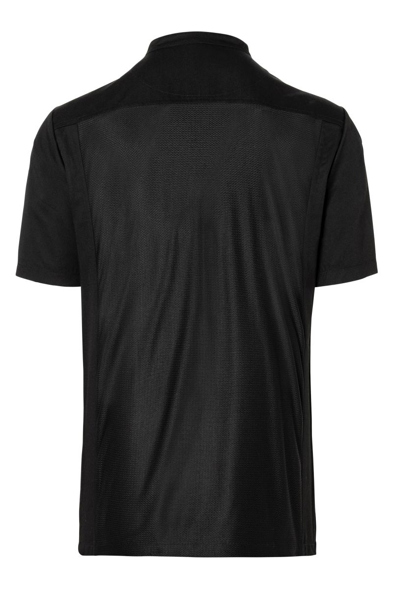 Kurzarm Überwurf-Kochhemd Basic Größe XS in Schwarz von Karlowsky