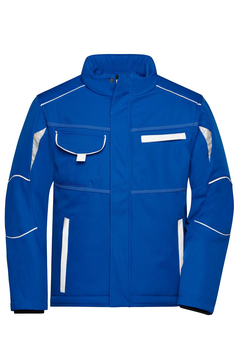 Workwear Softshell Padded Jacket - COLOR - "JN853" in Royal/White, Größe 6XL - Daiber