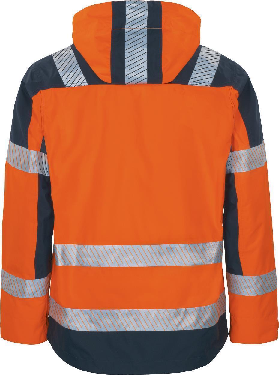 Warnschutz-Kontrast Außenjacke leuchtorange-marine in Gr. XXL von Vizwell