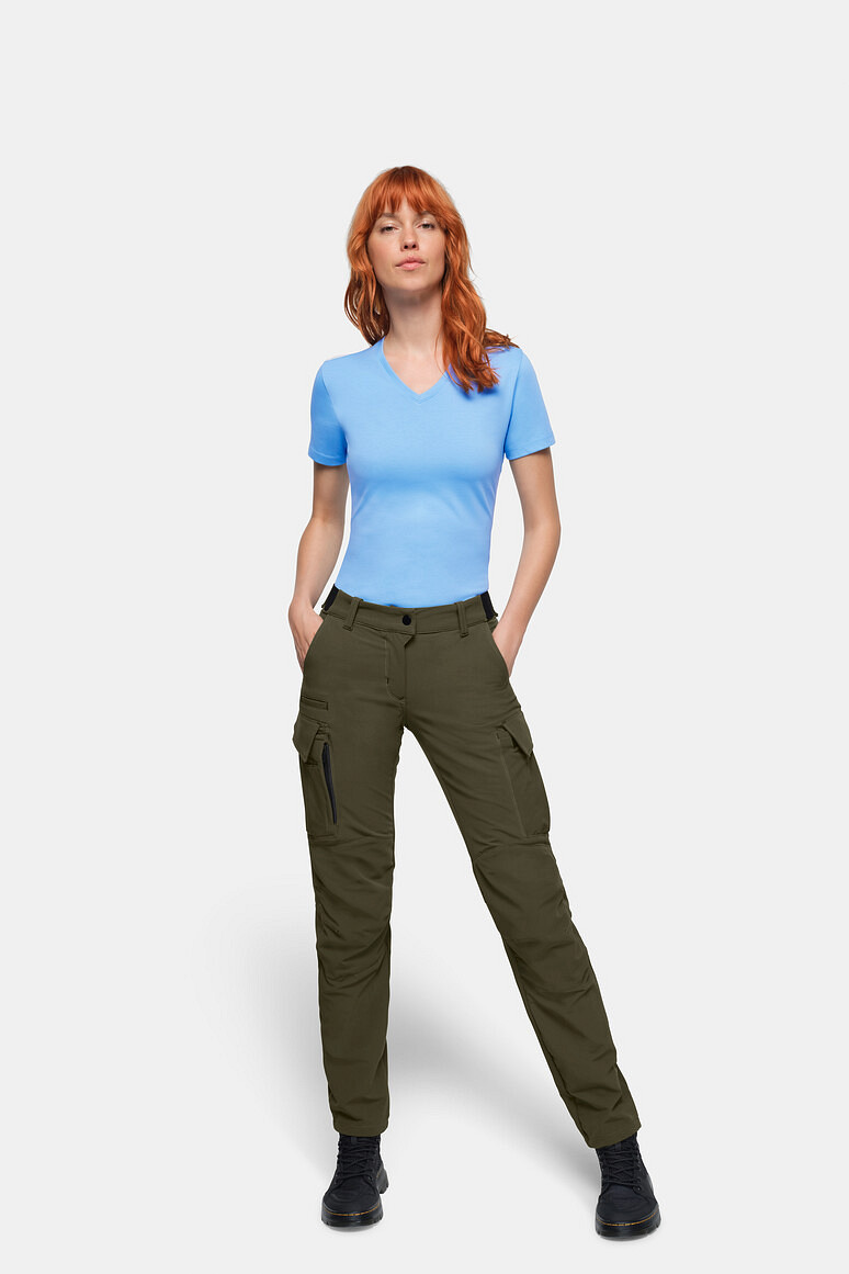 HAKRO 744 Damen Cargo-Funktionshose X-Stretch in olive, Größe 6XL