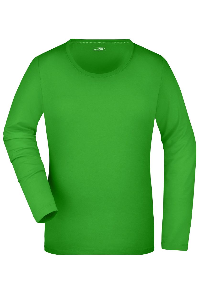 Ladies' Stretch Shirt Long-Sleeved "JN927" in Lime-Green, Größe 2XL - Daiber