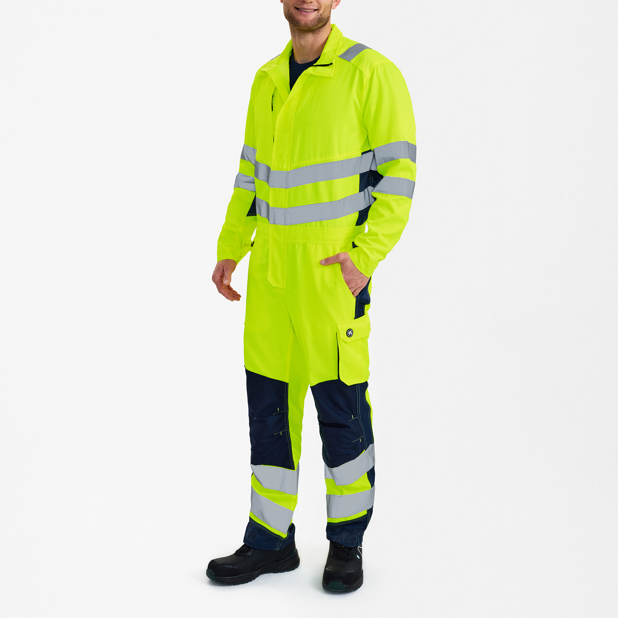 ENGEL Safety Light Overall in Gelb/Blue Ink, Größe XS