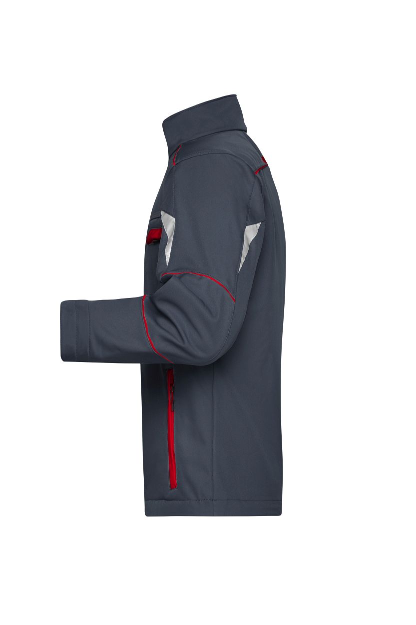 Workwear Softshell Jacket - COLOR - "JN851" in Carbon/Red, Größe 6XL - Daiber