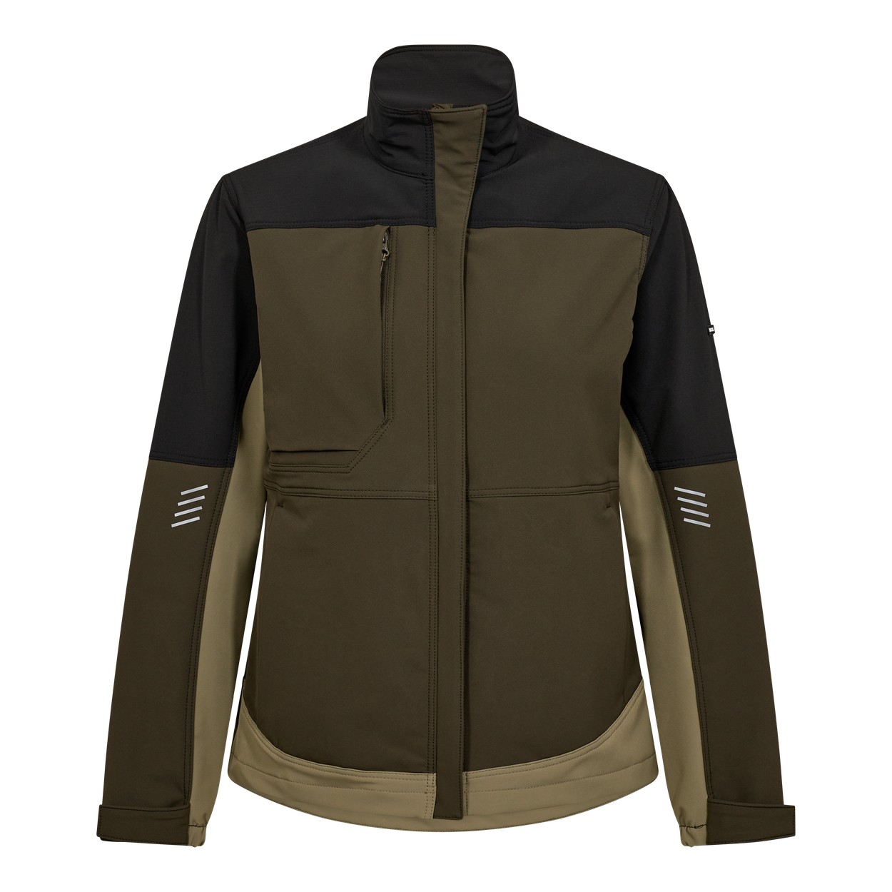 ENGEL Entire Damen Arbeitsjacke mit 4-Wege-Stretch in Forest Green/Schwarz, Größe XS