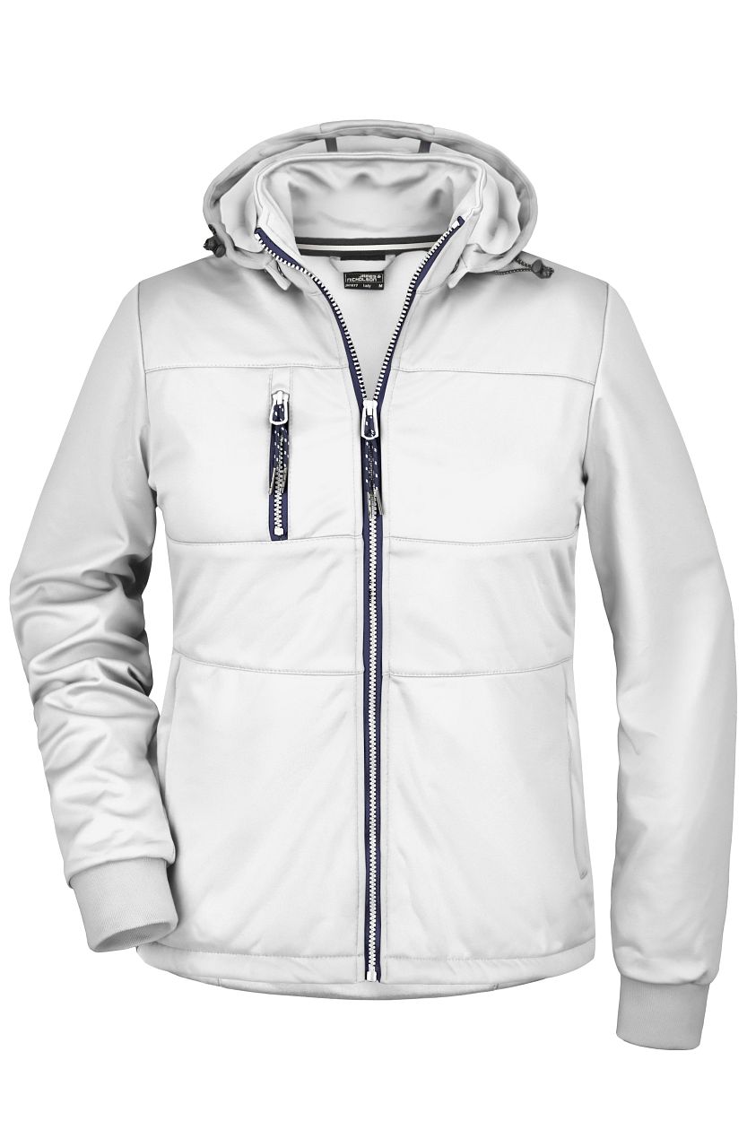Ladies' Maritime Jacket "JN1077" in White/White/Navy, Größe 2XL - Daiber