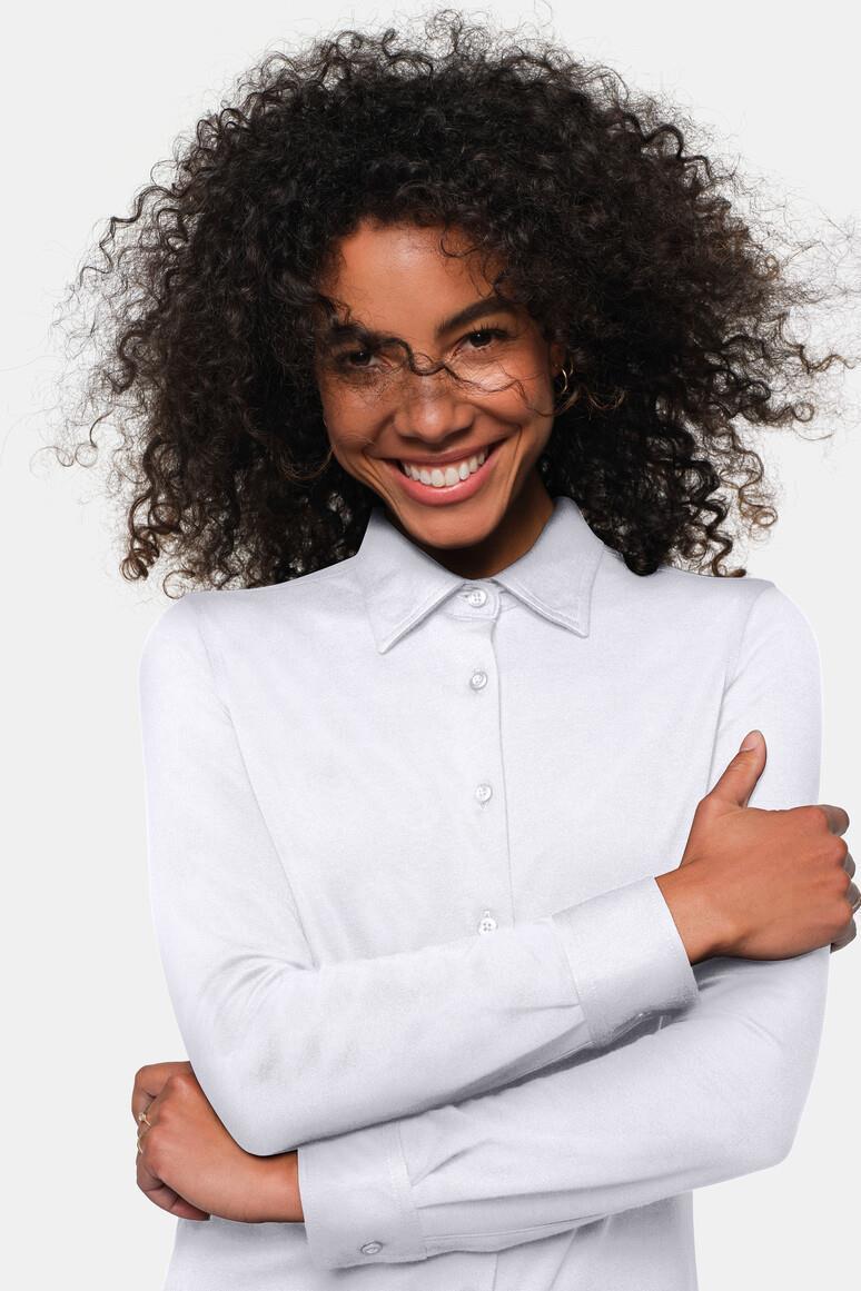 HAKRO 136 COTTON TEC® Bluse in Weiß, Größe 3XL