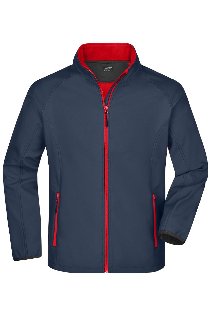 Men's Promo Softshell Jacket "JN1130" in Iron-Grey/Red, Größe 3XL - Daiber
