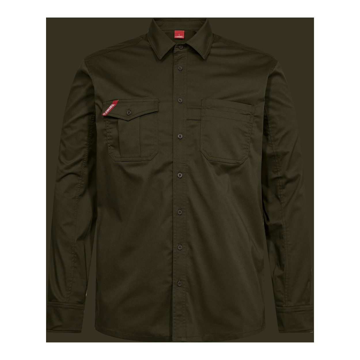 ENGEL Extend Hemd mit Stretch in Forest Green, Größe XS