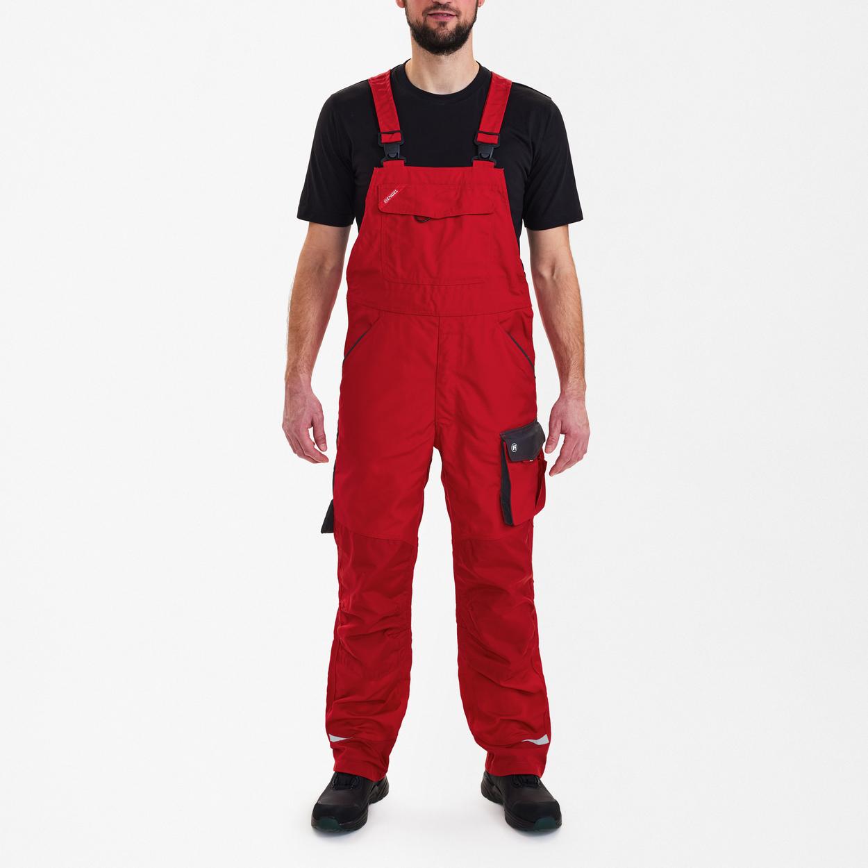 ENGEL Galaxy Latzhose in Tomato Red/Anthrazit Grau, Größe 106