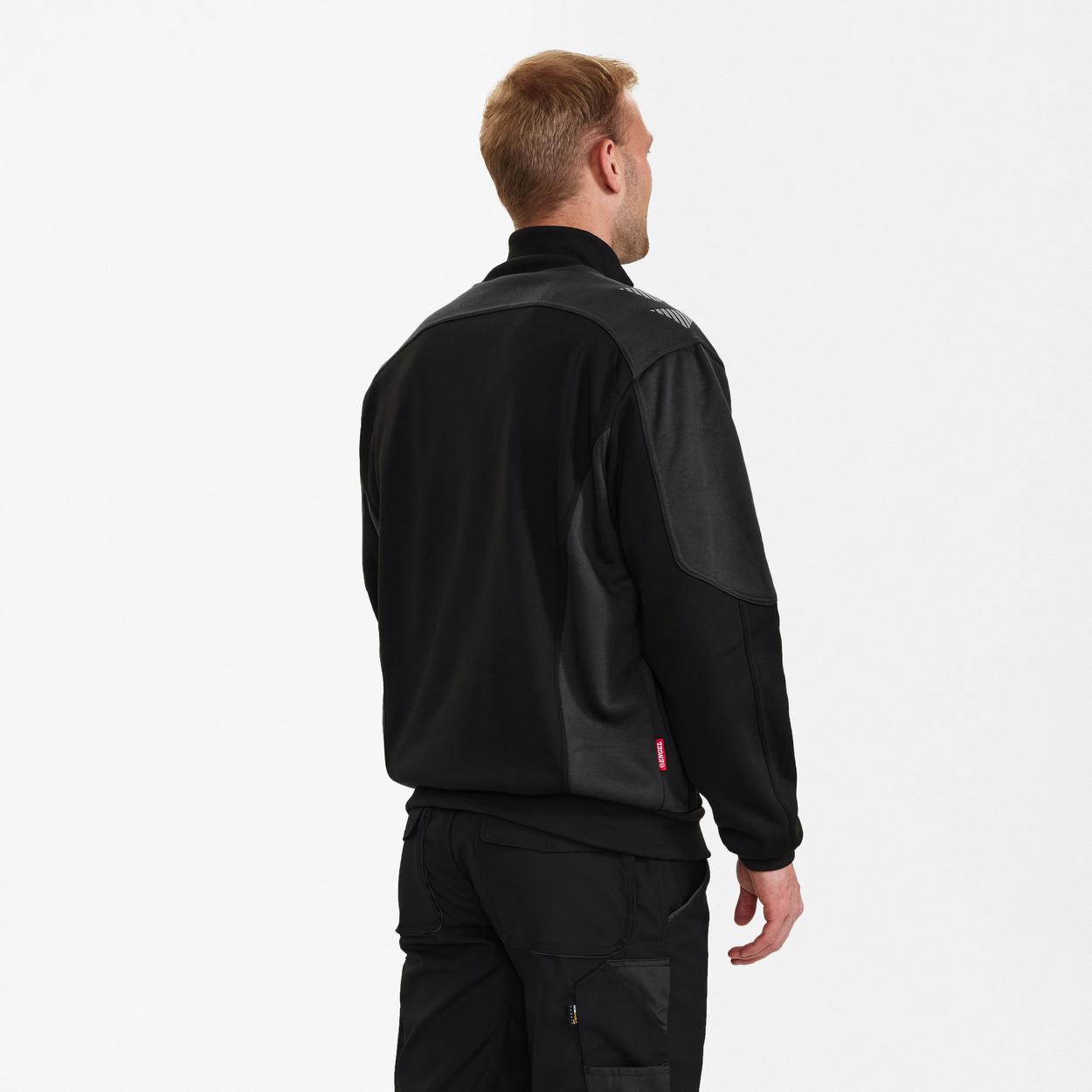 ENGEL Galaxy Sweatcardigan mit Kragen in Schwarz/Anthrazit Grau, Größe XS