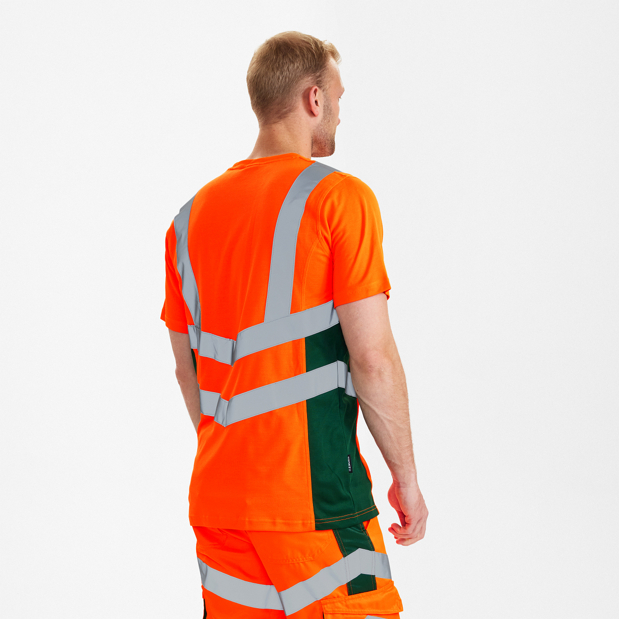 ENGEL Safety T-Shirt in Orange/Grün, Größe XS