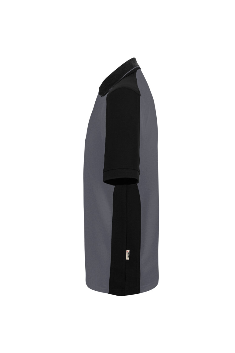 HAKRO 539 Poloshirt Contrast MIKRALINAR® ECO in Anthrazit/Schwarz, Größe 6XL