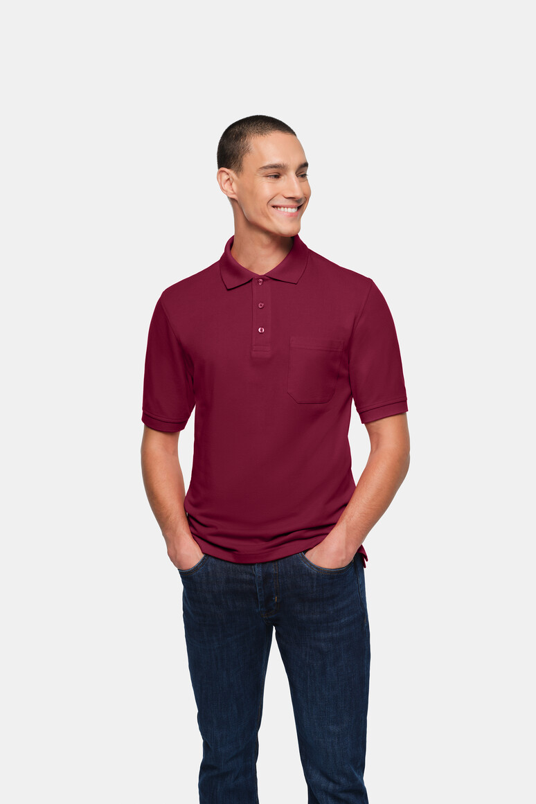 HAKRO 802 Pocket-Poloshirt Top in Weinrot, Größe S HAKRO 802 Pocket-Poloshirt Top in Weinrot, Größe S