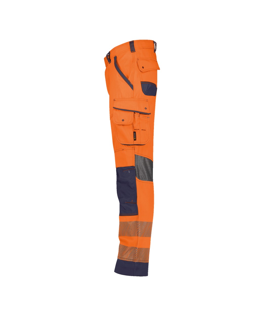 Sommer Warnschutzhose mit Kniepolstertaschen "DASSY® Odessa" in NEONORANGE/DUNKELBLAU, Größe 58 - langer Schritt PESCO70