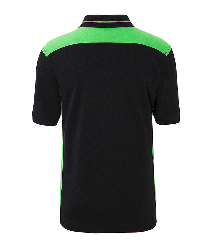 Men's Workwear Polo - COLOR - "JN858" in Black/Lime-Green, Größe 6XL - Daiber