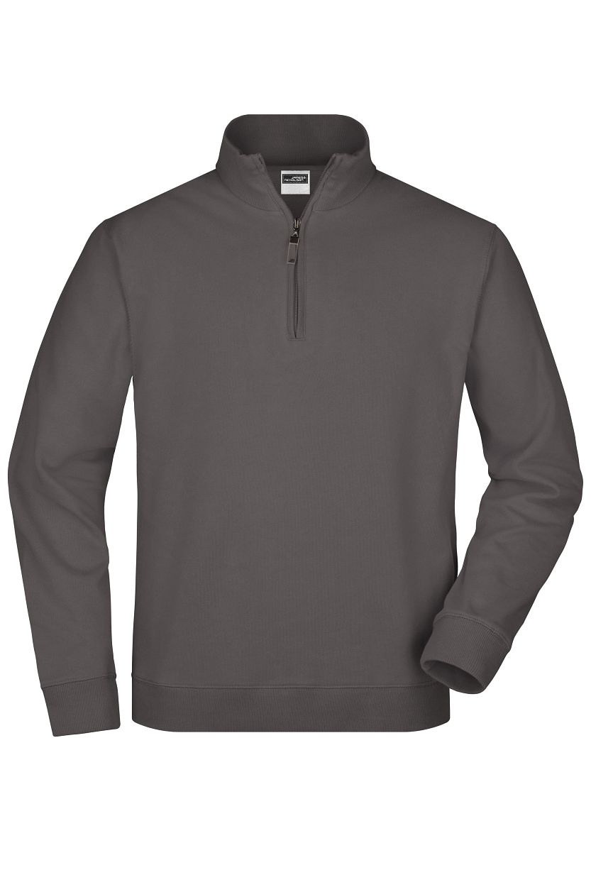 Round-Neck Zip "JN352" in Carbon, Größe 3XL - Daiber