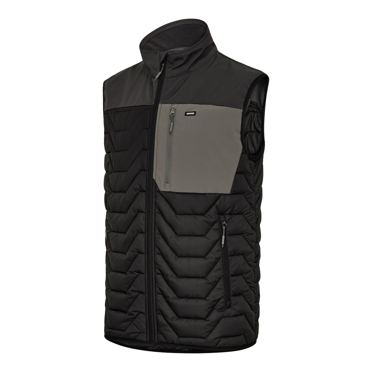 ENGEL Entire Steppweste in Schwarz/Anthrazit Grau, Größe 2XL