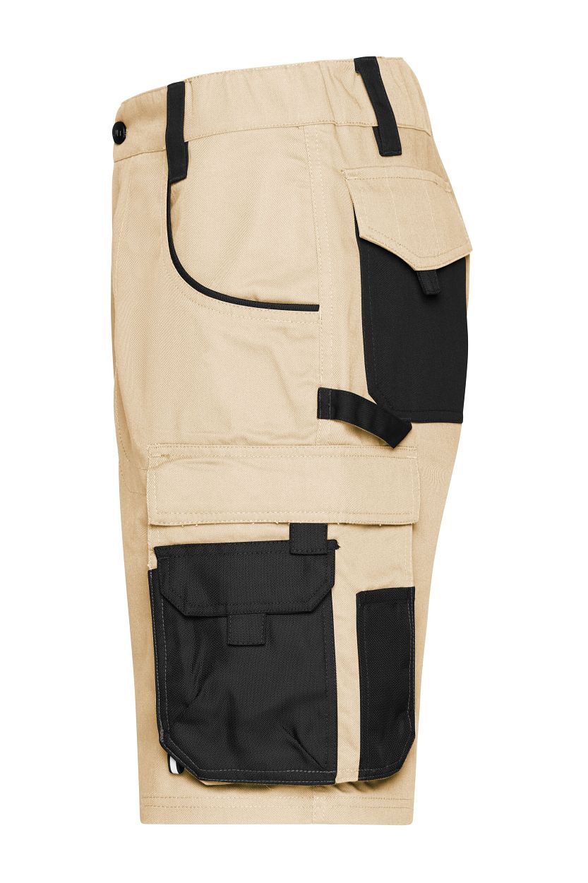 Workwear Bermudas - STRONG - "JN835" in Stone/Black, Größe 62 - Daiber