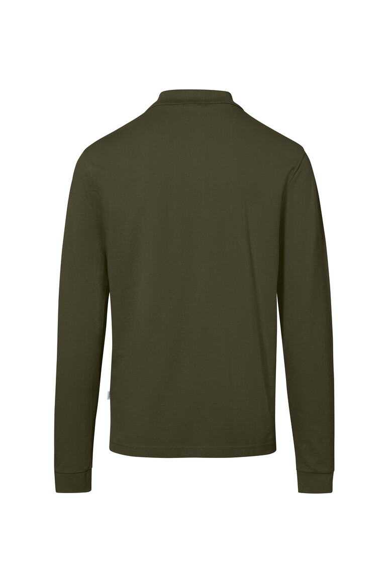 HAKRO 817 Pocket-Longsleeve-Polo MIKRALINAR® ECO in Olive, Größe 6XL