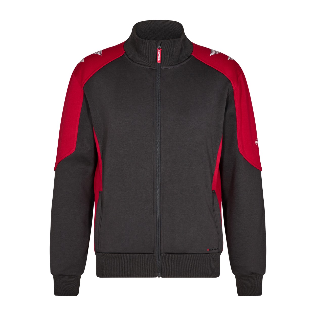 ENGEL Galaxy Sweatcardigan mit Kragen in Anthrazit Grau/Tomato Red, Größe XS