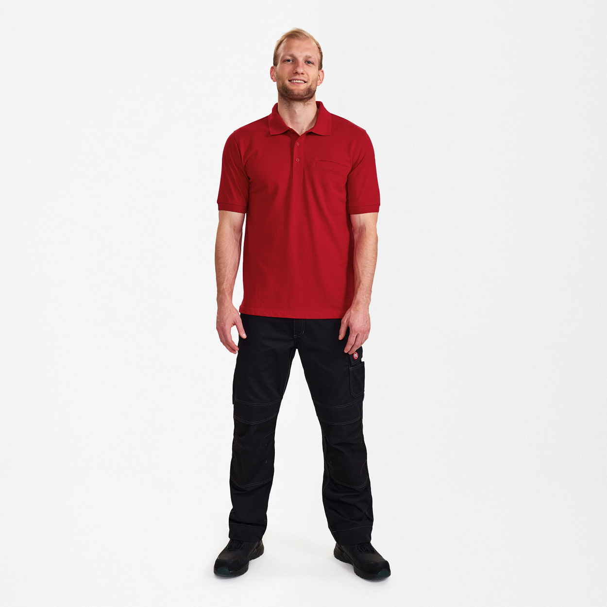 ENGEL Extend Poloshirt mit Brusttasche in Tomato Red, Größe XS