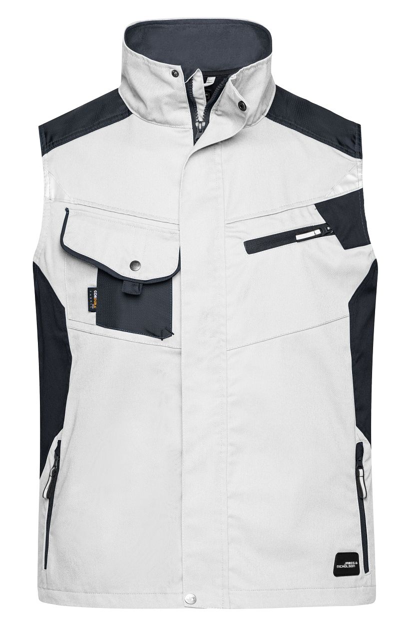 Workwear Vest - STRONG - "JN822" in White/Carbon, Größe 6XL - Daiber