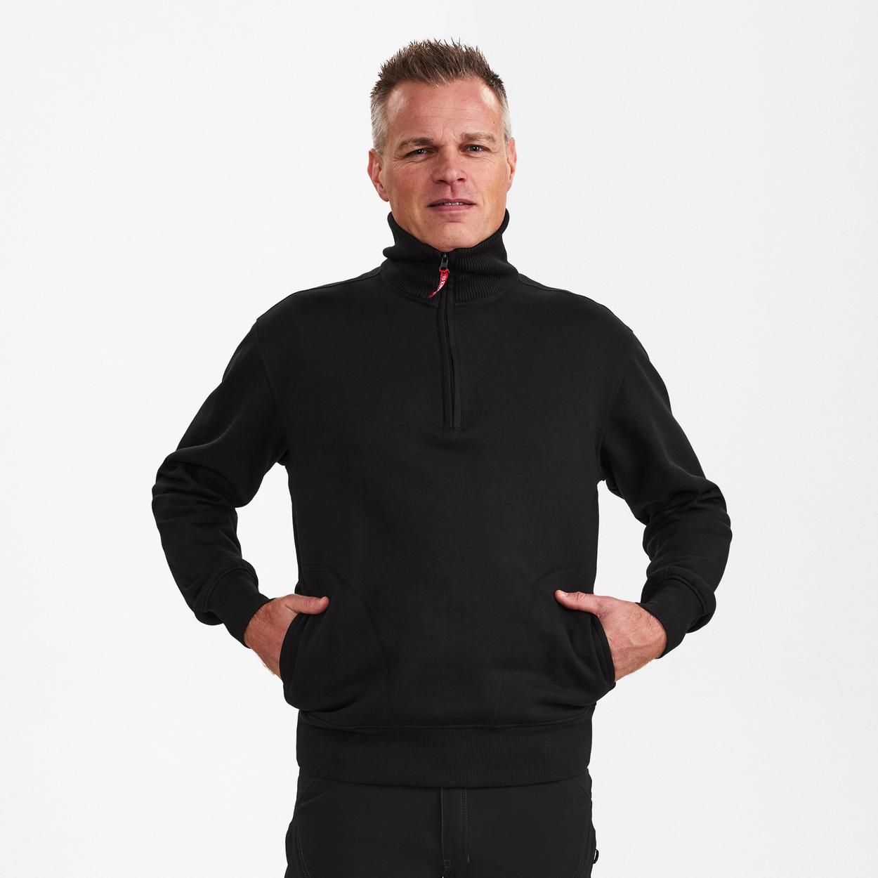 ENGEL Extend Sweatshirt mit hohem Kragen in Schwarz, Größe XS