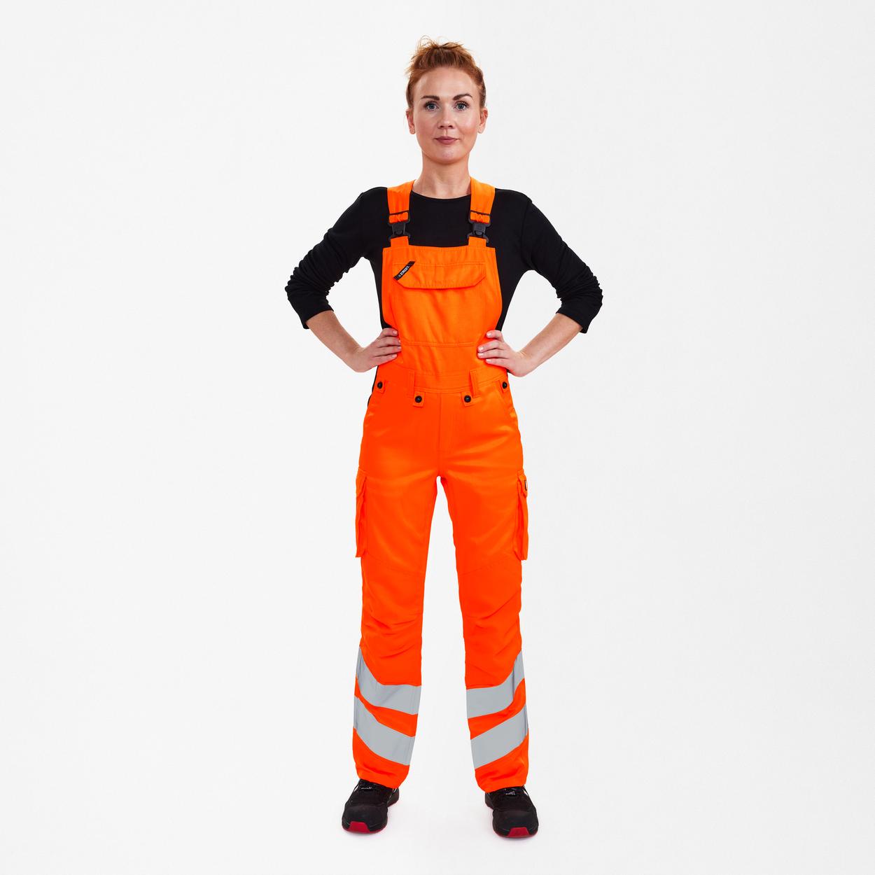 ENGEL Safety Light Damen Latzhose in Hi-vis Orange, Größe 48